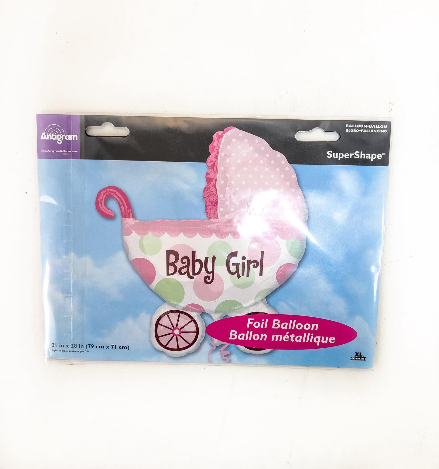 “Baby Girl” Foil Balloon – Large Size, Helium-Filled