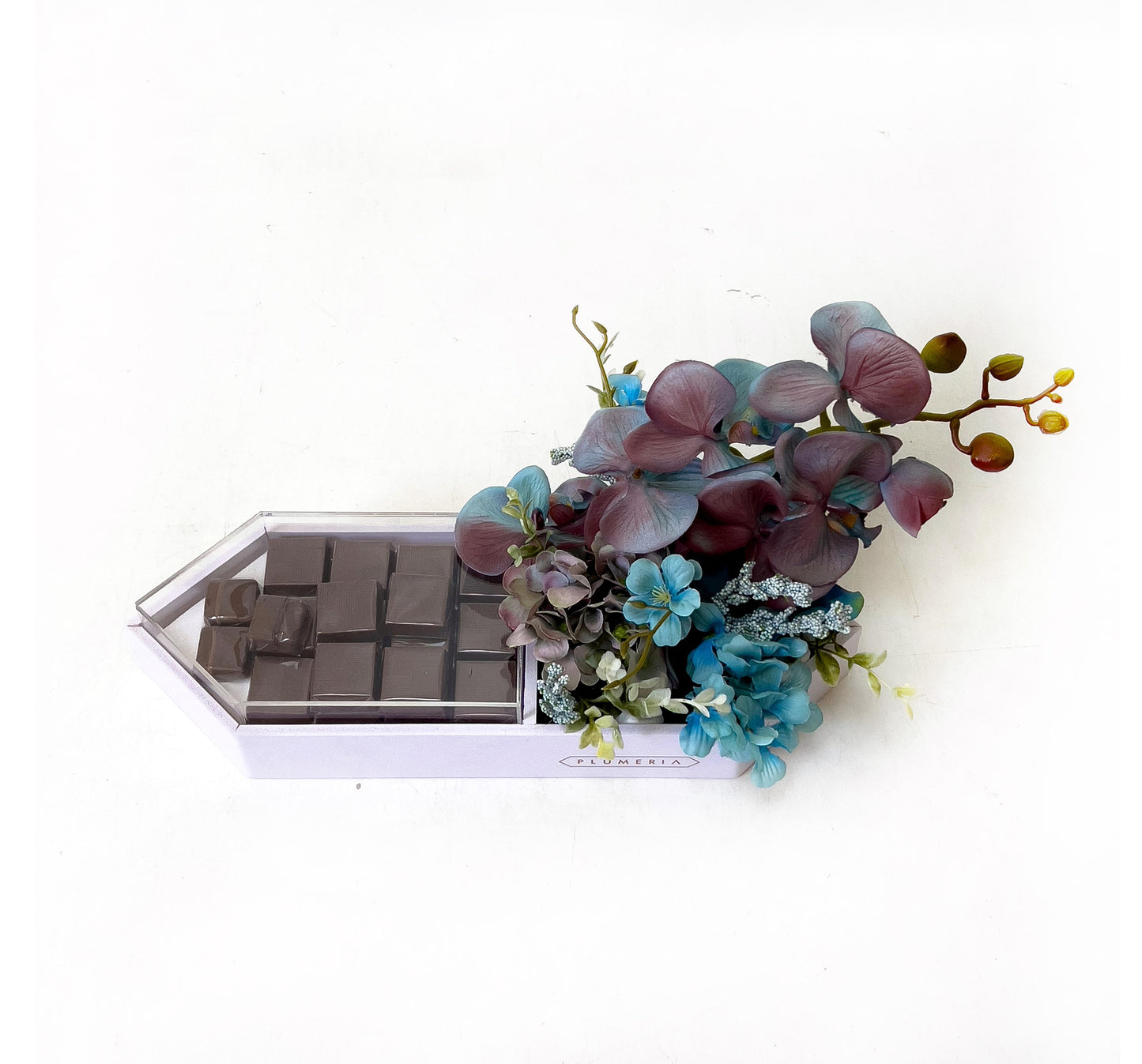 Artificial Floral Arrangement with 250g Premium Chocolate