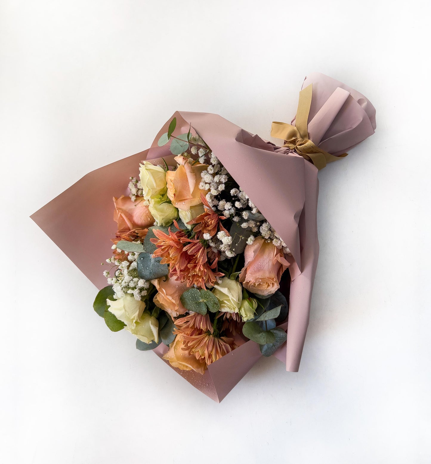 Warm-Toned Natural Flower Bouquet in Elegant Wrap