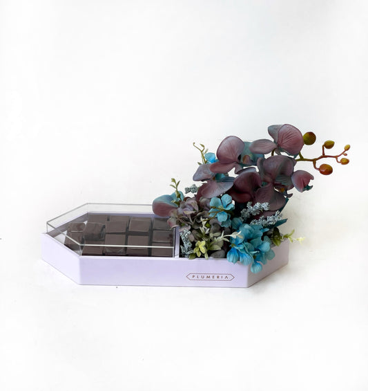 Artificial Floral Arrangement with 250g Premium Chocolate
