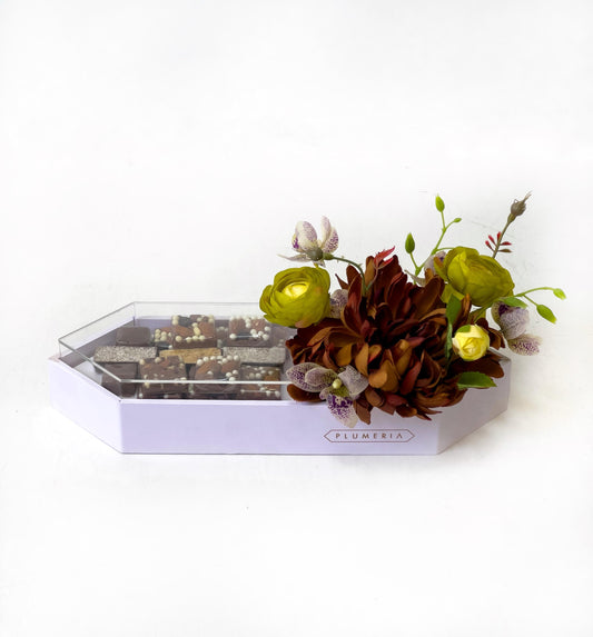 Artificial Floral Arrangement with 250g Premium Chocolate