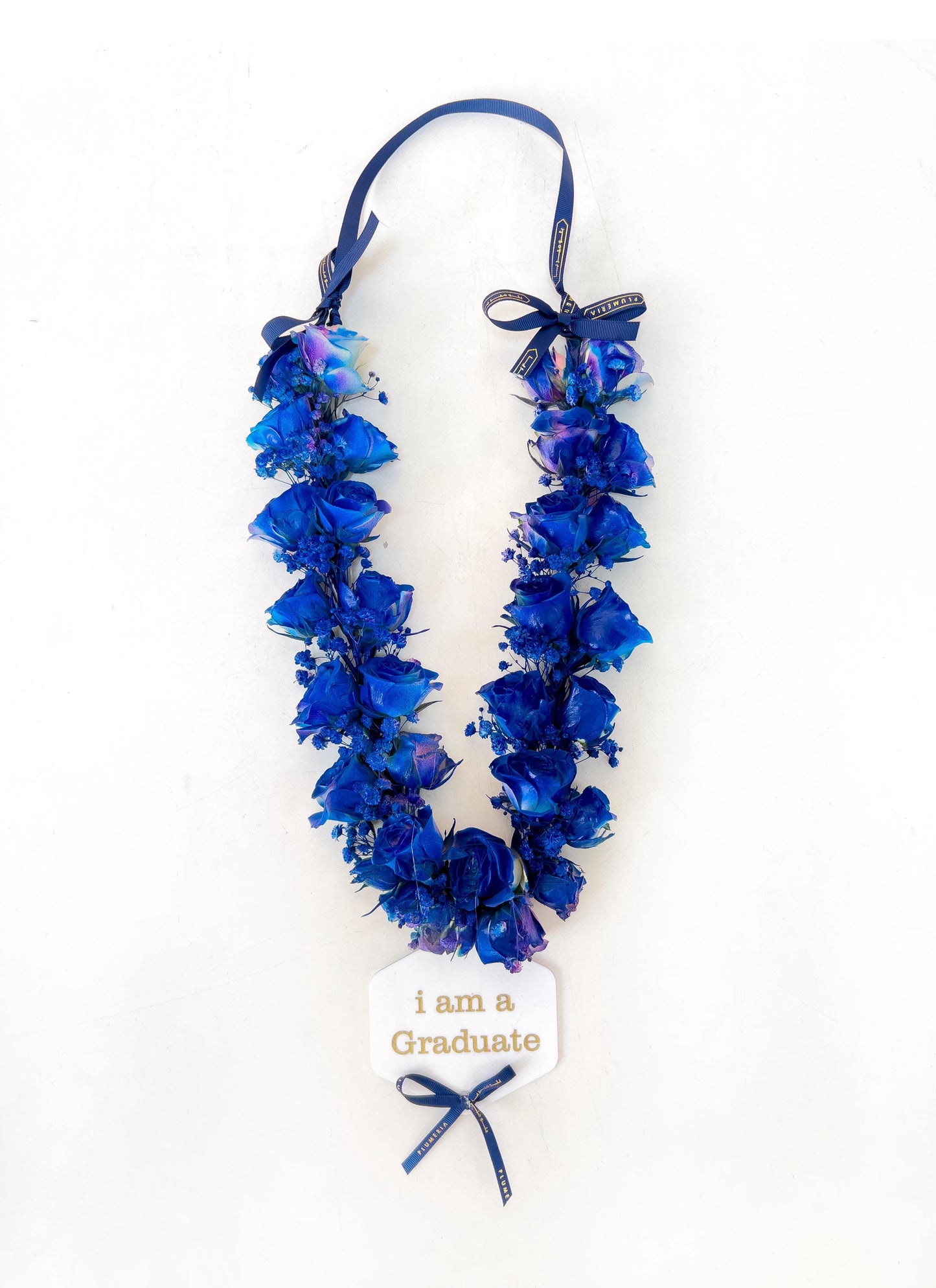 Natural Graduation Flower Lei for Kids – Blue Theme