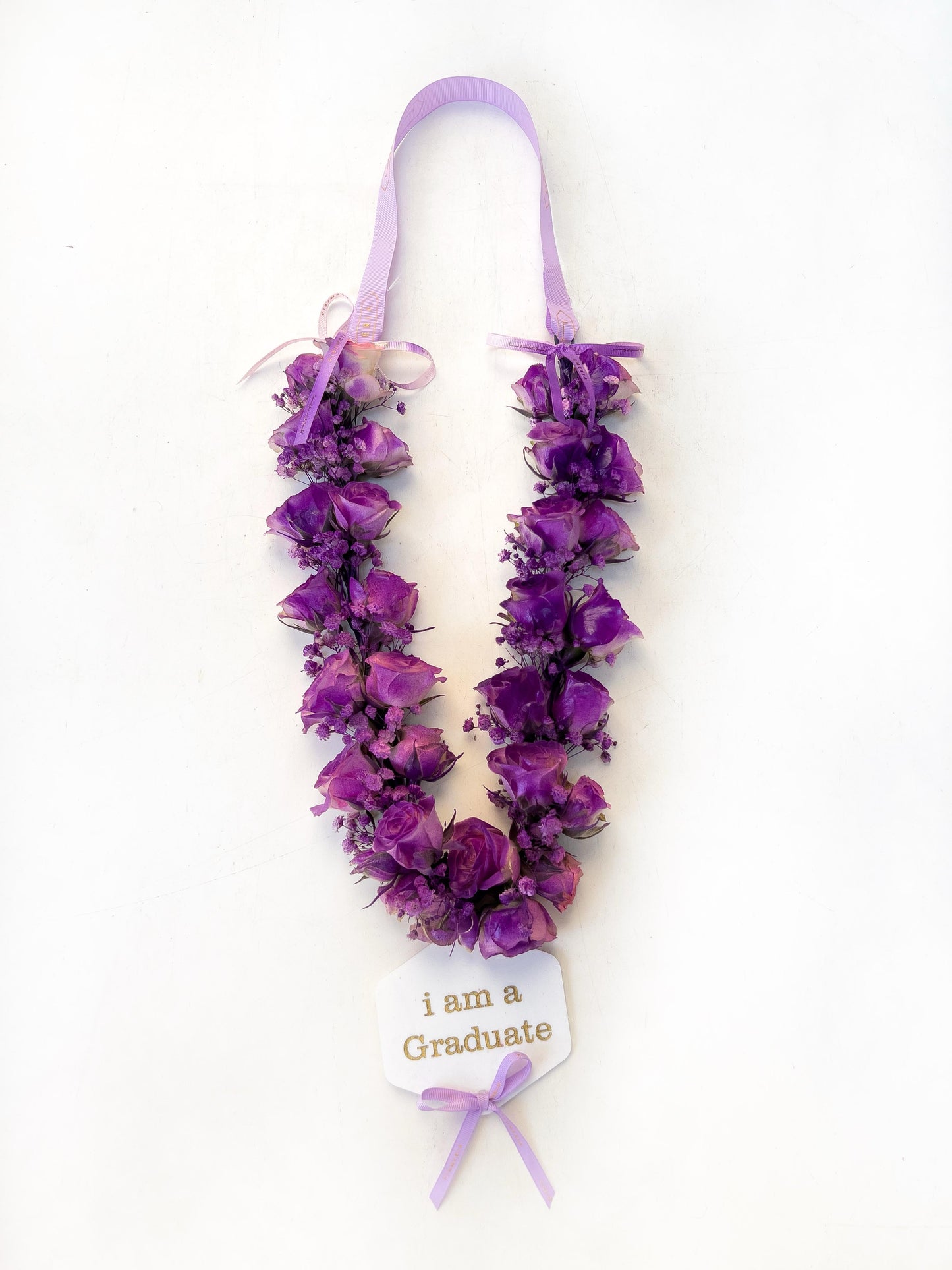 Natural Graduation Flower Lei – For Kids (Purple Theme)