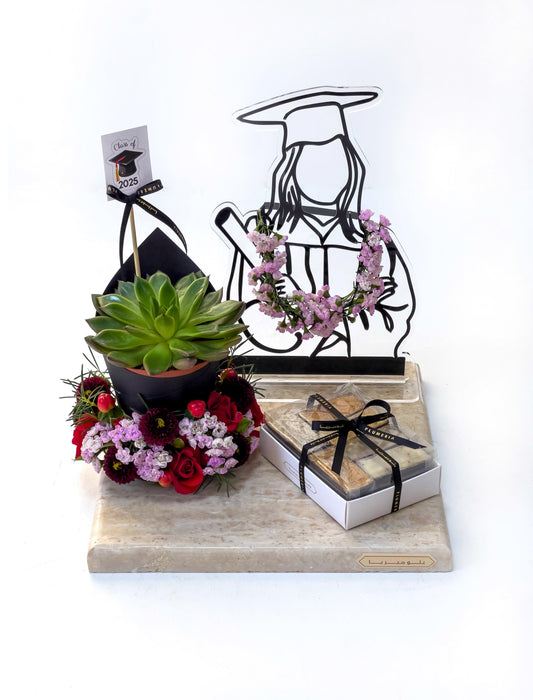 Graduation Gift Arrangement – Elegant & Personalized