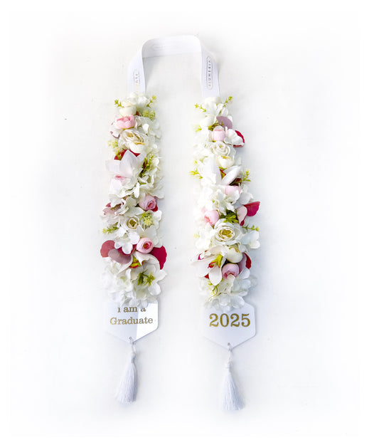 Elegant Graduation Flower Lei – Class of 2025 – Plumeria Qatar