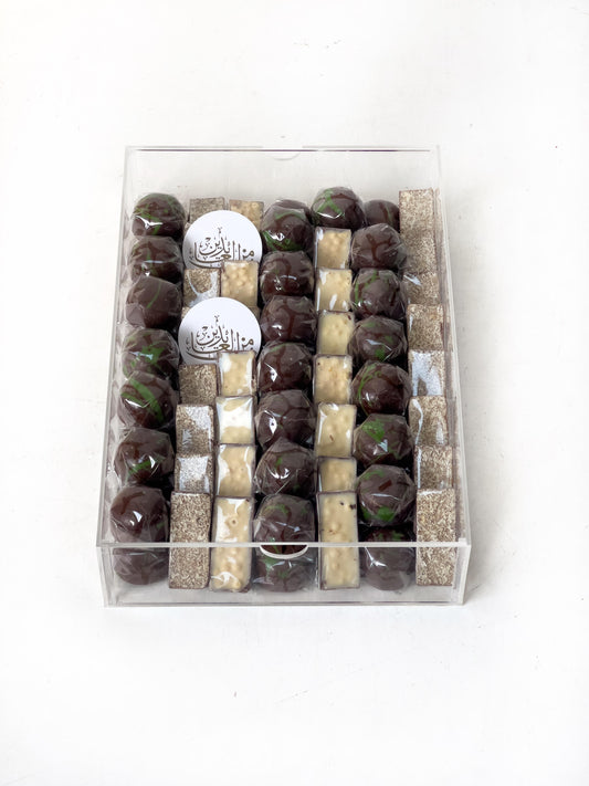 Eid Al-Adha Chocolate Box – Assorted Flavors in Elegant Acrylic Design