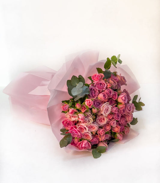 Luxury Pink & Purple Rose Bouquet – Fresh Flowers